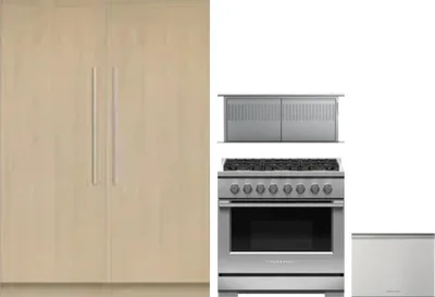 5 Piece Package Includes Refrigerator, Freezer, Range, Hood And Dishwasher
